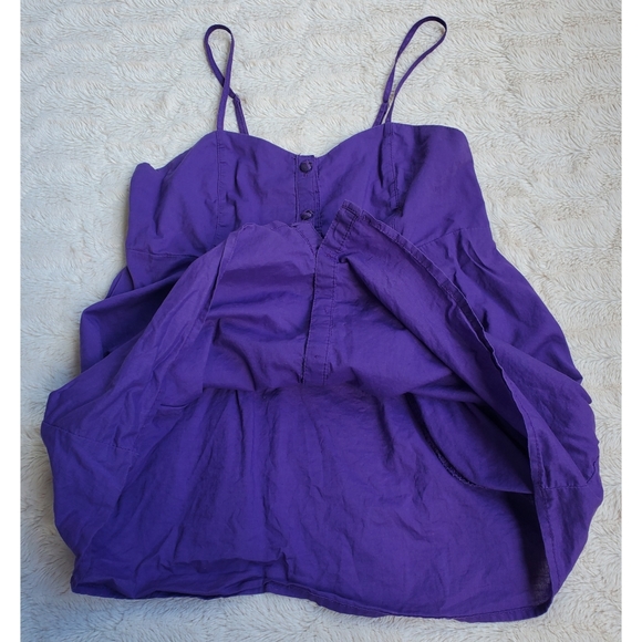 OP purple button down top with pockets - Picture 3 of 8